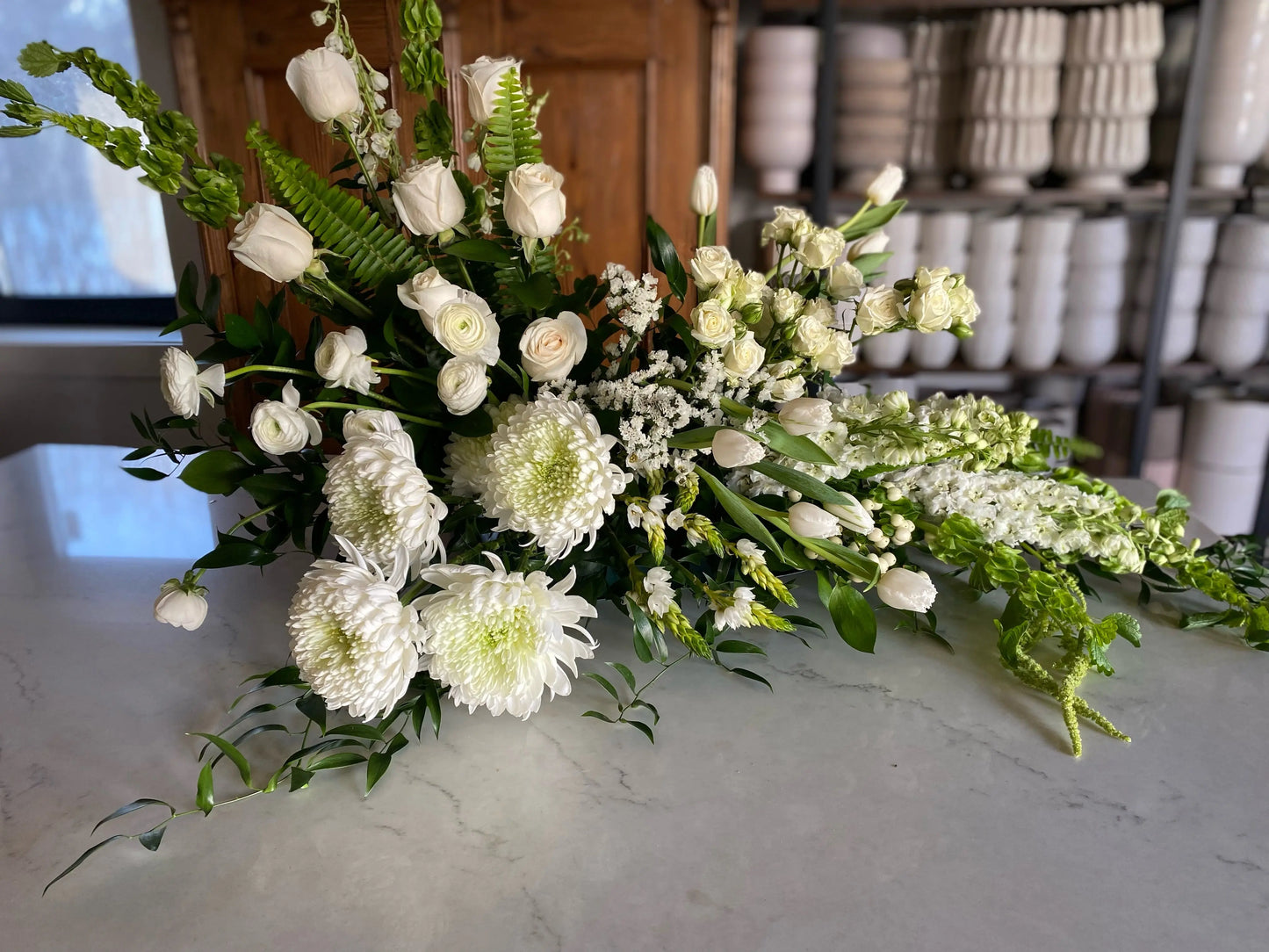 Casket Arrangement Luminous Blooms & Gardens