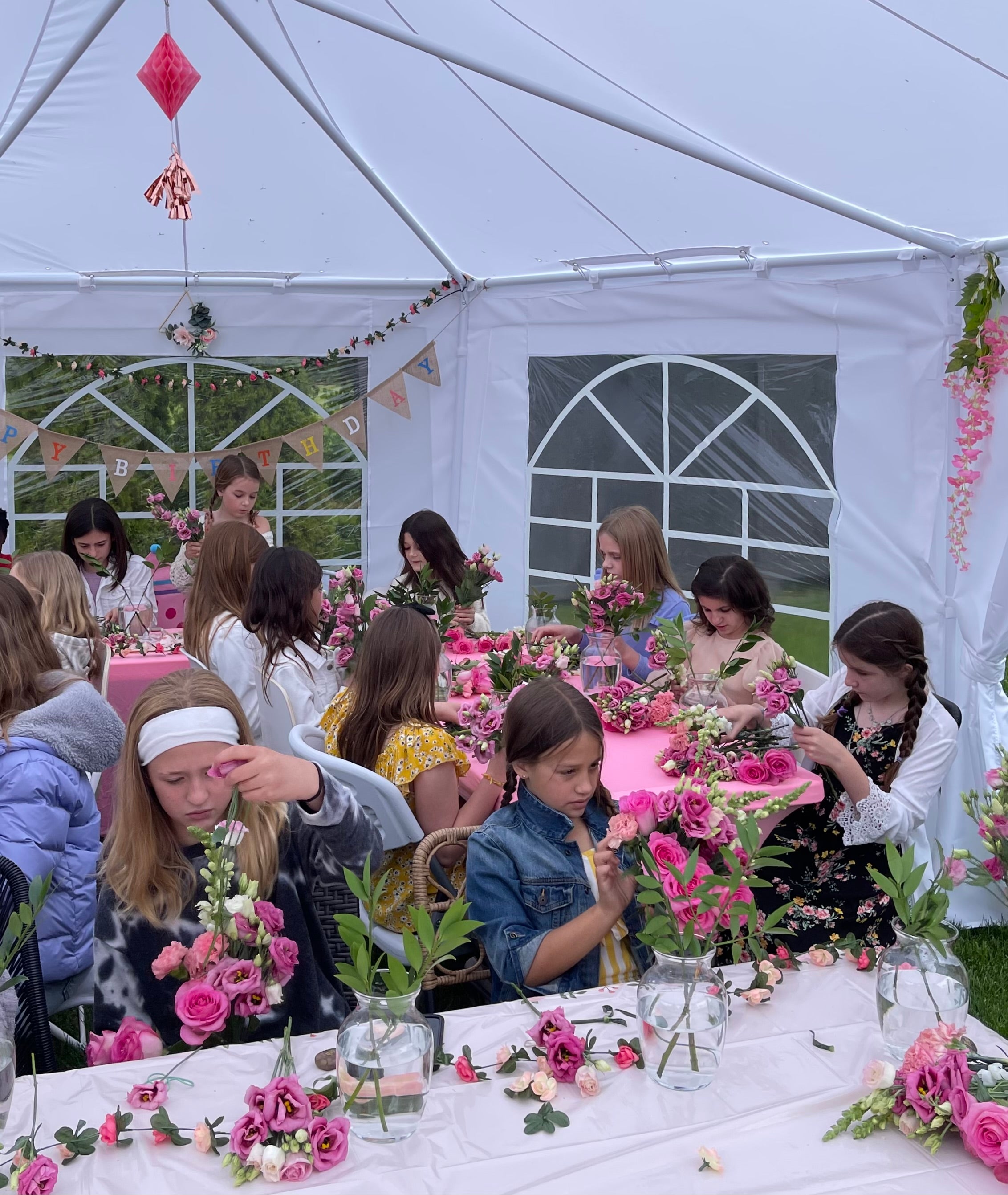 Children's BDay Floral Workshop in Barrington, IL with Luminous Blooms